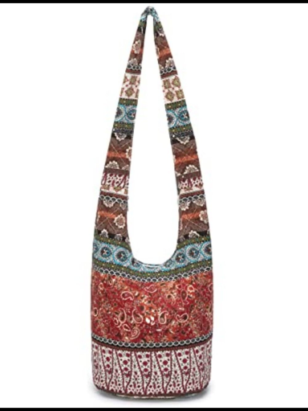 Bohemian Canvas Crossbody Hobo Bag Animal Print Large Shoulder Handbag